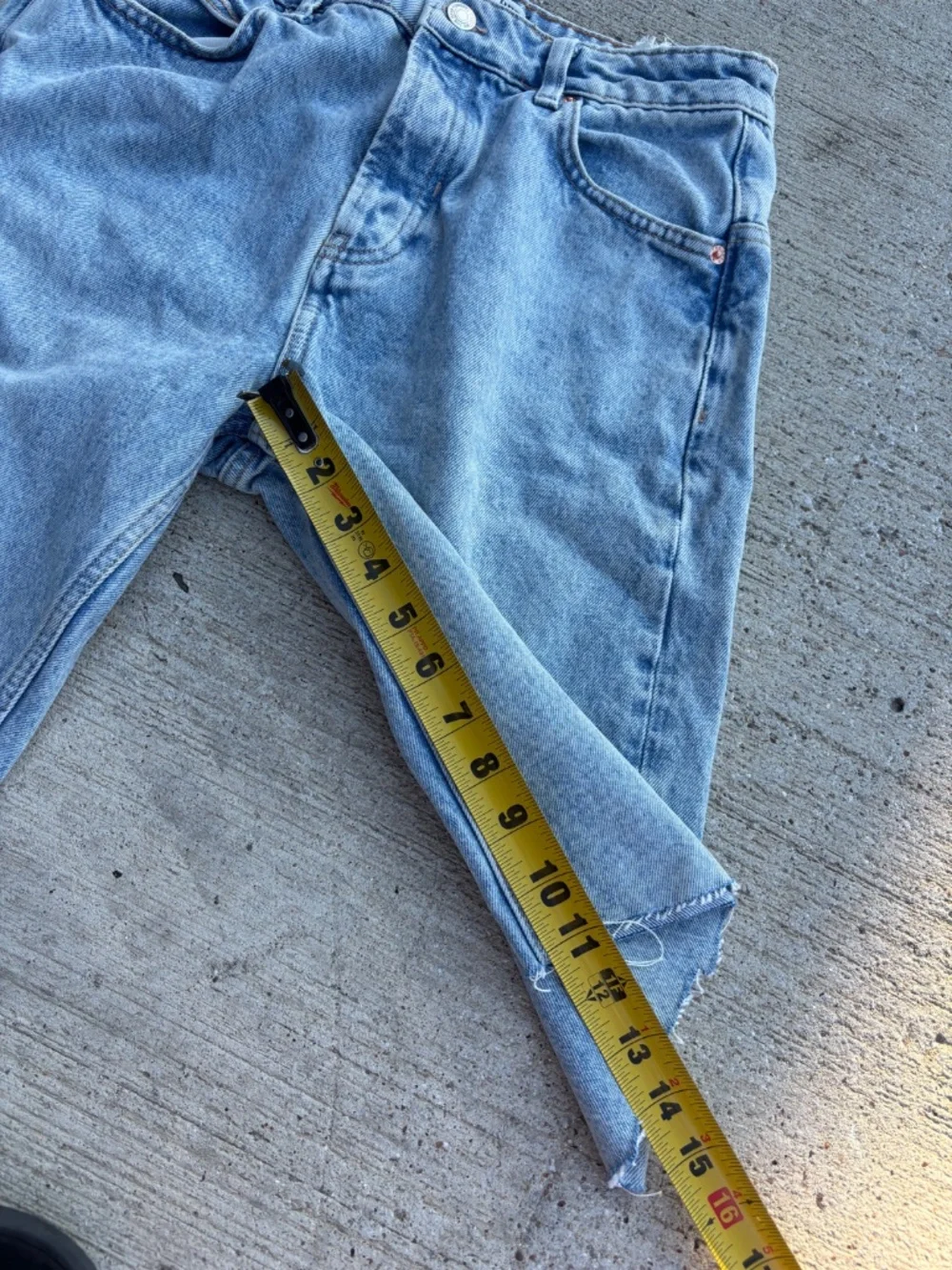 We The Free Free People Light Wash Cutoff Denim Long Shorts - Size 26